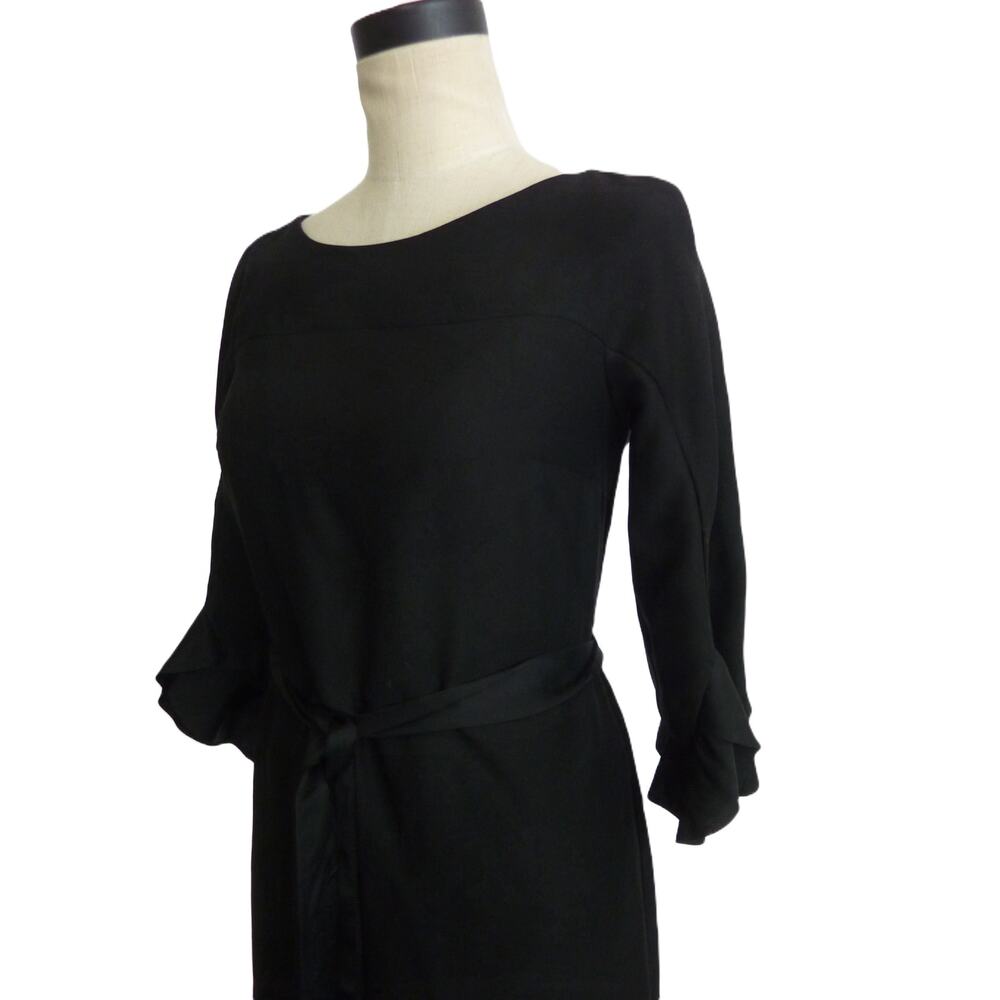 Banana Republic Black Boatneck Dress Ruffle Trim - Picture 4 of 7